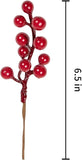32 Pack Christmas Tree Decorations, Artificial Red Berry Stems 6.5 Inch Christmas Berry Picks with Holly Berries for Xmas Winter Holiday Home DIY Ornaments