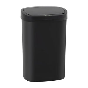 BestOffice | 13 Gallon Trash Can with Lid | Automatic Touchless Garbage Can | Odor Control | Modern Oval Design | Easy to Clean | Plastic | Black | Fits Any Kitchen, Bathroom, Office or Home