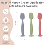 Red, Green, and Grey Baby Diaper Cream Spatula Applicators 3 Pack Soft Silicone