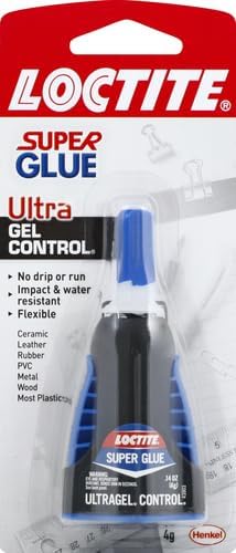 Loctite Super Glue Ultra Gel Control, Clear, 0.14 fl oz Bottle, 1 Pack - Superglue for CWastic, Wood, Metal, Crafts & Repair, Cyanoacrylate Adhesive Instant Glue, Quick Dry