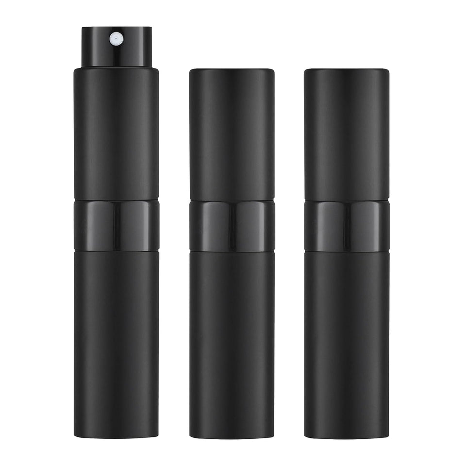 LISAPACK 8ML Travel Perfume Atomizer Bottle (3PCS, Black)