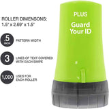 Guard Your ID Advanced 2.0 Roller 3-Pack for Identity Theft Protection, Turquoise, Green, White Stamp Set