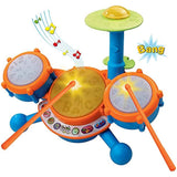 vtech kidibeats 4-piece electronic drum set with adjustable sound and volume, 2-5 years, batteries included