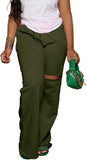 PINSV Wide Leg Pants for Women Drawstring Baggy Casual Sweatpants