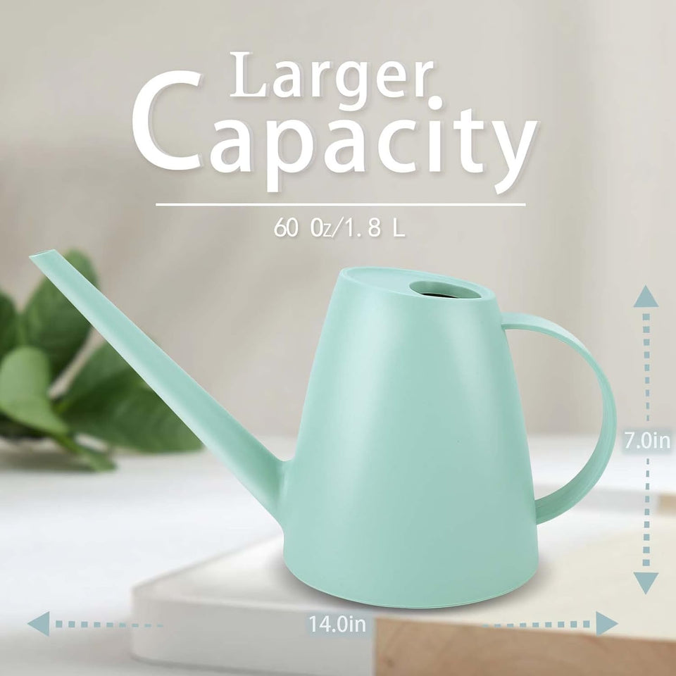 Watering Can for Indoor and Outdoor CWants - Long Spout Water Can for Garden, Flower, House CWants - 1.8L/1/2 Gallon (Green)