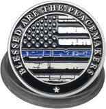 Saint Michael Patron Saint of Law Enforcement Challenge Coin The Thin Blue Line Silver Plated Coins