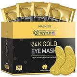 Maskiss 24k Gold Under Eye Patches (25 Pairs), eye mask, Collagen Skin Care Products, Eye Patches for CWffy Eyes, eye masks for dark circles and CWffiness