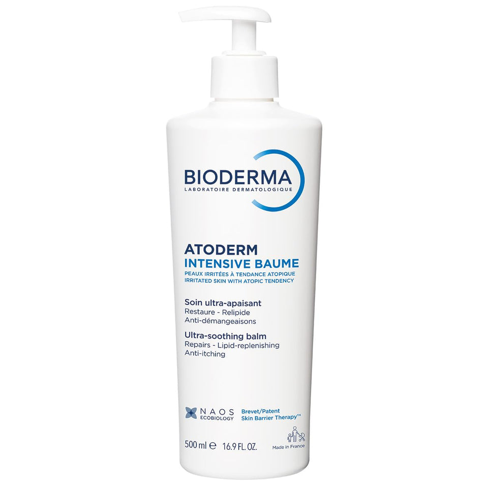 Bioderma Atoderm Intensive Balm, Hydrating Balm for Dry to Atopic Sensitive Skin, Face & Body Moisturizer with Ultra Soothing Anti-Itching Formula, Fragrance-Free, Non-Greasy & Non-Sticky for Family