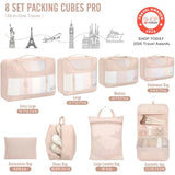 vekens 8-set packing cubes nylon organizer bags for beach vacation cruise ship travel essentials suitcase