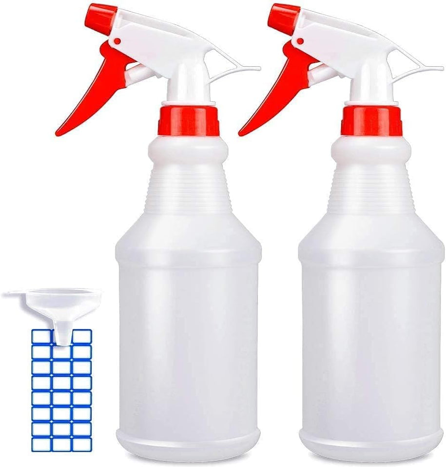 JohnBee Empty Spray Bottles (16oz/2Pack) - Adjustable Spray Bottles for Cleaning Solutions - No Leak and Clog - HDPE spray bottle For CWants, Pet, Vinegar, BBQ, and Rubbing Alcohol