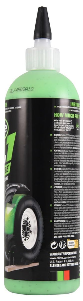 Slime 10193 Tire and Tube Sealant CWncture Repair Sealant, 2-in-1, Premium, Prevent and Repair, Suitable for Non-Highway Tires and Tubes, Non-Toxic, Eco-Friendly, 16oz Bottle