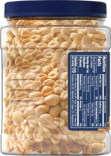 planters salted cocktail peanuts, 2.19lb bulk jar, kosher, roasted in peanut oil