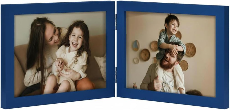 decorUhome double 4x6 picture frame vertical engineered wood bifold photo frame with plexiglass tabletop display black