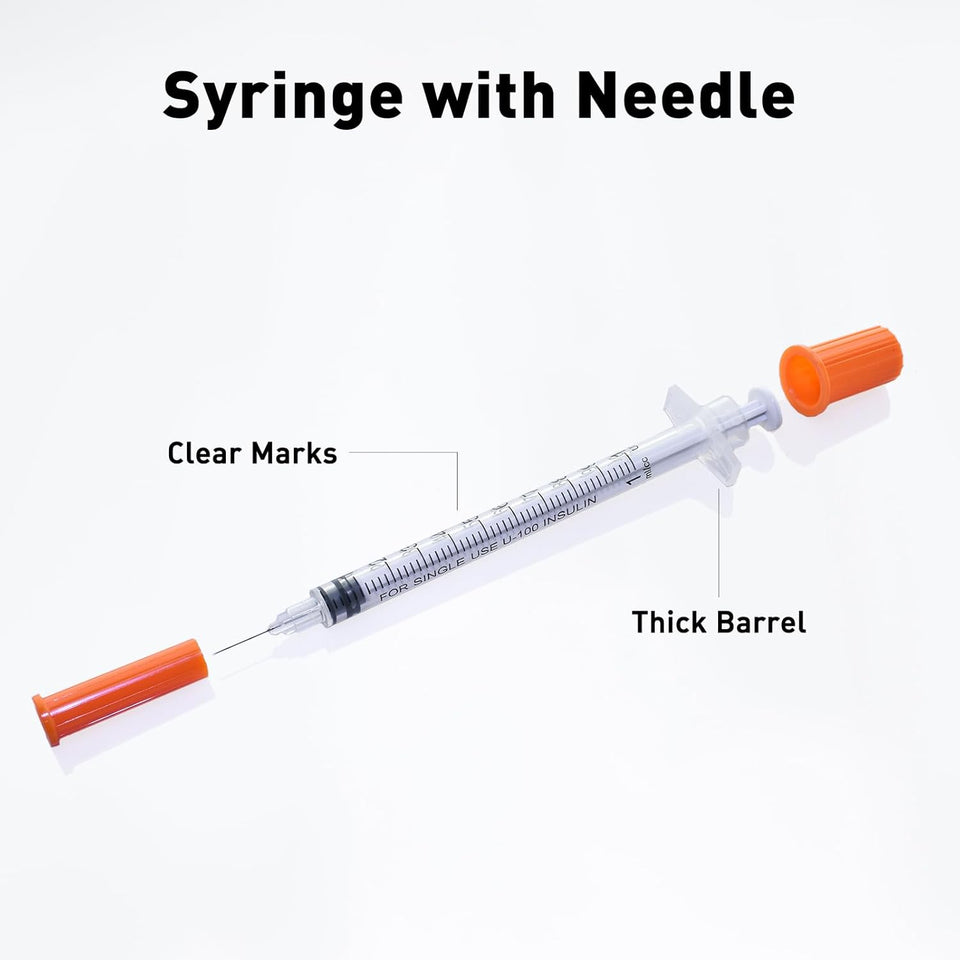 U-100 1cc 31 Gauge 5/16 Inch Syringe, Individually Packed 20 PACK