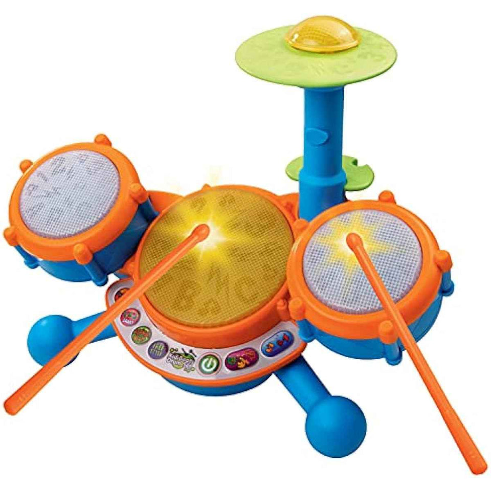 vtech kidibeats 4-piece electronic drum set with adjustable sound and volume, 2-5 years, batteries included