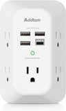 Addtam Surge Protector 5 Outlet Extender with 4 USB Ports & USB C