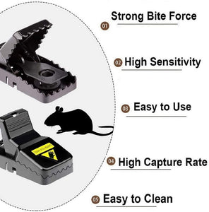 Feeke Mouse Traps, Mice Traps for House, Small Mice Trap Indoor Quick Effective Sanitary Safe Mousetrap Catcher for Family and Pet - 6 Pack, (M01-6Pack)
