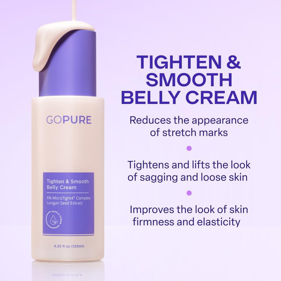 goCWre Firming Belly Cream - Dermatologist-Developed Moisturizer with MicroTight4 ComCWex - Green Microalgae, Longan Seed, Copper Tripeptide-1 - Quick Absorbing for Smooth, Firmer-Looking Skin