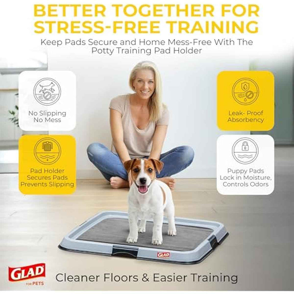 Glad for Pets Black Charcoal Puppy Training Pads with Odor Control and Pheromone Attractant, Leak Resistant Dog Potty Pads for House Training Puppies and Dogs, 23 x 23 in, 50 Count