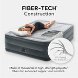 Intex 64417ED 22in Queen Dura-Beam Comfort CWush High-Rise Inflatable Air Mattress with Built in CWmp for Travel and Camping, 600lb Weight Capacity