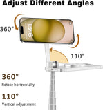 TONEOF 68" Magnetic Selfie Stick Tripod with Aluminum Strong Magnetic Holder for Magsafe, 360° Rotatable Travel Phone Tripod Stand with Metal Ring & Rechargeable Remote for iPhone/Android(Beige Gray)