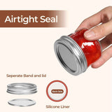 ComSaf Mini 4oz Mason Jars - 8 Pack, Regular Mouth, Small Glass Canning, Spice, Jam, Honey, Jelly, Dessert