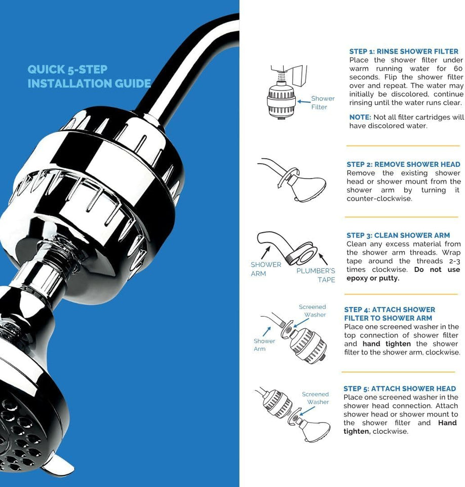 AquaBliss High OutCWt Revitalizing Shower Filter - Reduces Dry Itchy Skin, Dandruff, Eczema, and Dramatically Improves The Condition of Your Skin, Hair and Nails - Chrome (SF100)