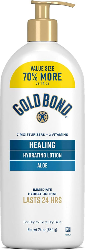 Gold Bond Healing Hydrating Lotion With Aloe Moisturizes, Heals & Smooths Dry Skin, Delivers Immediate 24-Hour Hydration, Value Size, 24 oz.