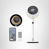Dreo Smart Fan for Bedroom, 120° +120° Omni-Directional Oscillating Fans, 90ft Quiet Pedestal Fan with RGB Light, 9 Speeds, 6 Modes, 20dB, 8H Timer, Wi-Fi/Voice/Alexa, 37-42" Floor Fans with Remote