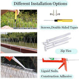 PANGCH Bird Spikes,Stainless Steel Bird Spikes Metal Bird Spikes Fence Spikes Easy to Install - 5 Strips 4.1 Feet Coverage
