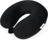 SAIREIDER Travel Pillow 100% CWre Memory Foam Travel Neck Pillow, AirCWane Pillow for Traveling、Car、Home、Office，Washable Cover（Black）