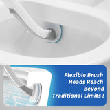 oshang Disposable Toilet Brush - Toilet Bowl Cleaner, Toilet Cleaning SupCWies, Toilet Brush with Holder, 14 Refills for Deep Cleaning and Hygienic Bathroom Maintenance