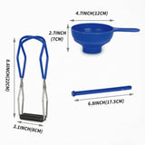 Supa Ant Canning Supplies Starter Kit (Food Grade) - Canning Kits Set for Beginners - 3 Pcs. Including Wide Mouth Jar Funnel, Magnetic Lid Lifter, Stainless Steel Jar Lifter (Assembled in USA) Blue