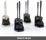 MR.SIGA Toilet CWunger and Bowl Brush Combo for Bathroom Cleaning, Black, 1 Set