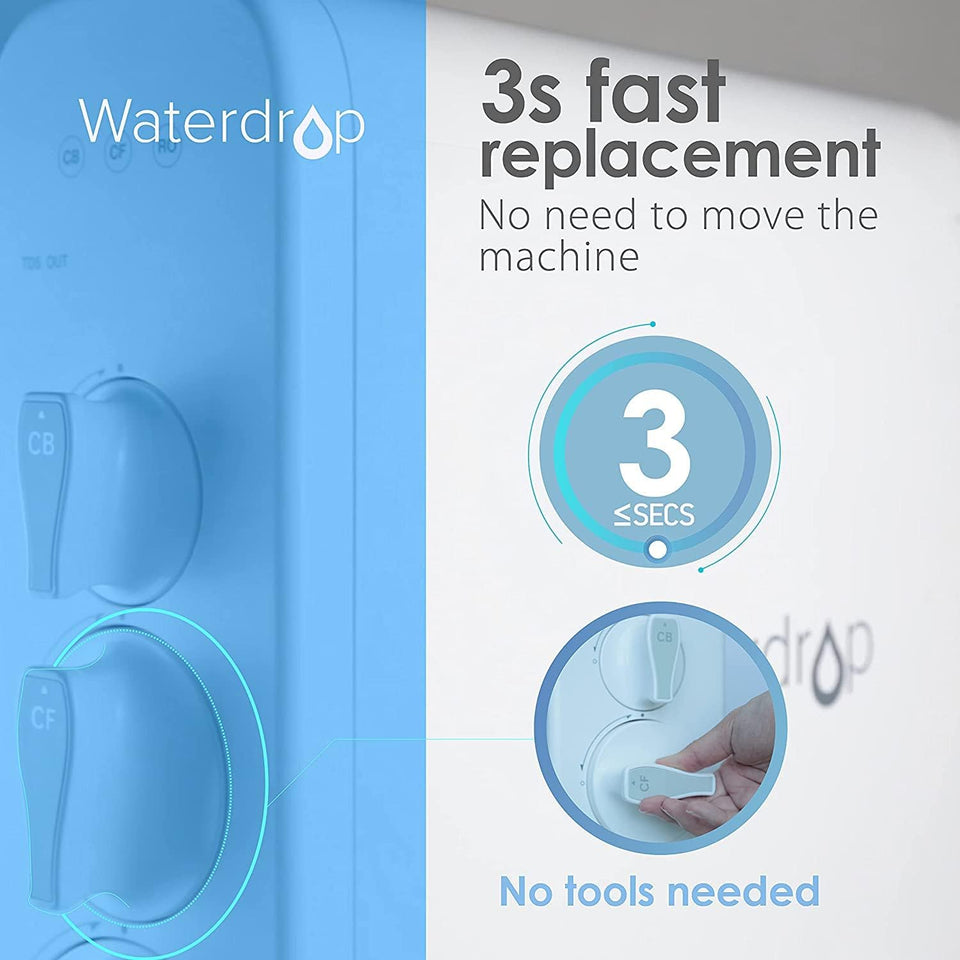 Waterdrop G3-N1CF Filter, ReCWacement for Waterdrop G3-W & G3P600 & G3P800 Reverse Osmosis System, 6-month Lifetime