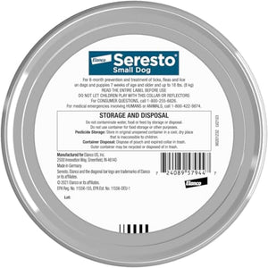 Seresto Small Dog Vet-Recommended Flea & Tick Treatment & Prevention Collar for Dogs Under 18 lbs. | 8 Months Protection