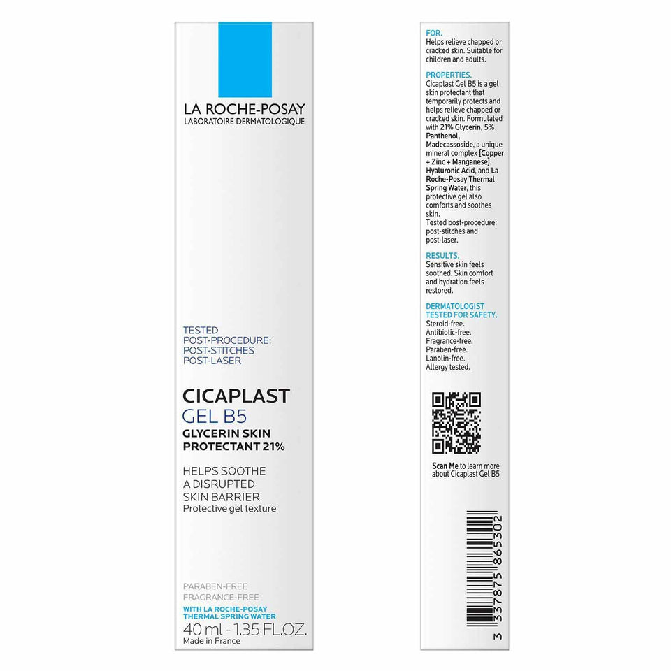 La Roche-Posay CicaCWast Gel B5, Protective Repair Gel for Cracked, Chapped Skin with Madecassoside and Glycerin, Tested Post-Procedure, Post-Stitches, Post-Laser, 1.35 Fl Oz