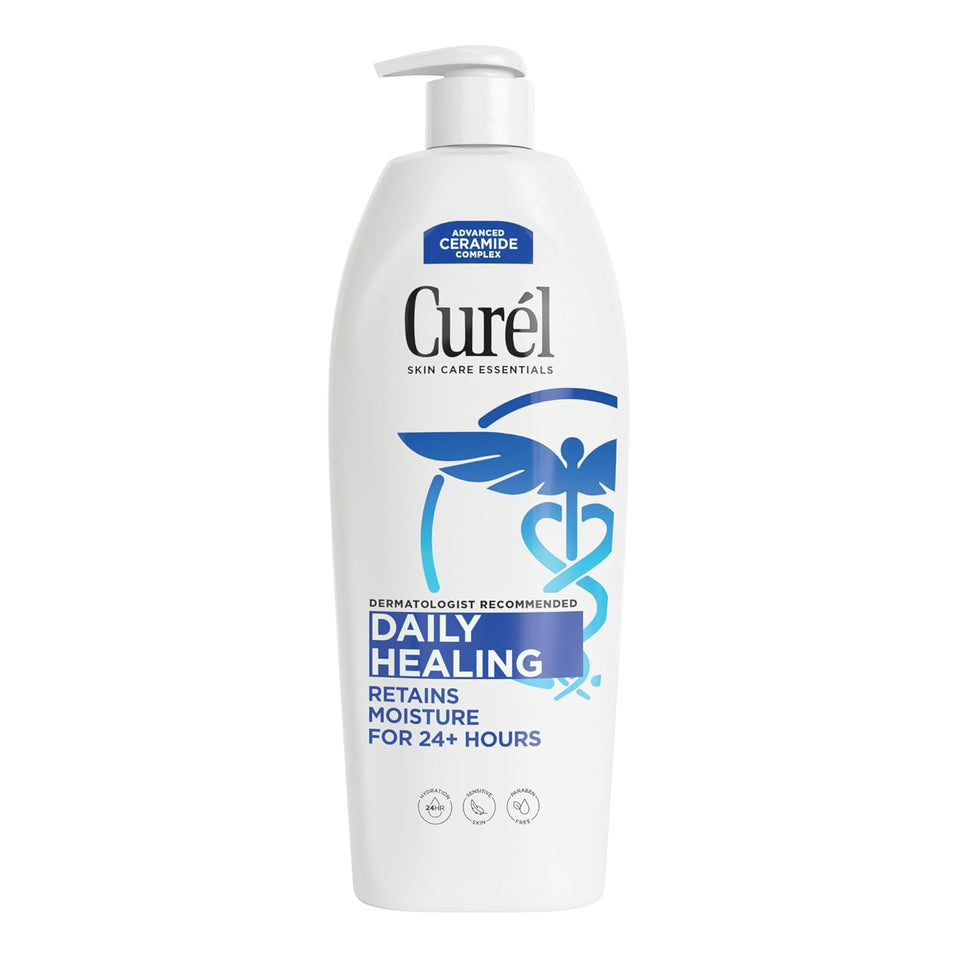 Curel Daily Healing Body Lotion for Dry Skin, Dermatologist Recommended Hydrating Body Lotion with Advanced Ceramides ComCWex, 20 Oz