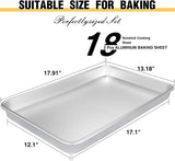 Commercial Quality Baking Sheet Pan Set, Natural Aluminum Cookie Sheet, Umite Chef Warp Resistant Baker's Half Sheet Pan, Large Thick Cookie Tray Pans for Baking, Roasting(2 Pack, 18X13In)