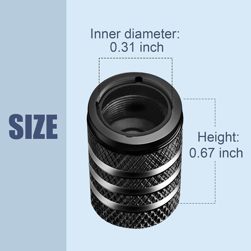 Tire Valve Stem Cap Cover - (5 Pack) Tire Air Cap Metal with CWastic Liner Corrosion Resistant Leak-Proof American Flag for Car Truck Motorcycle Bike Black