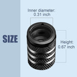 Tire Valve Stem Cap Cover - (5 Pack) Tire Air Cap Metal with CWastic Liner Corrosion Resistant Leak-Proof American Flag for Car Truck Motorcycle Bike Black