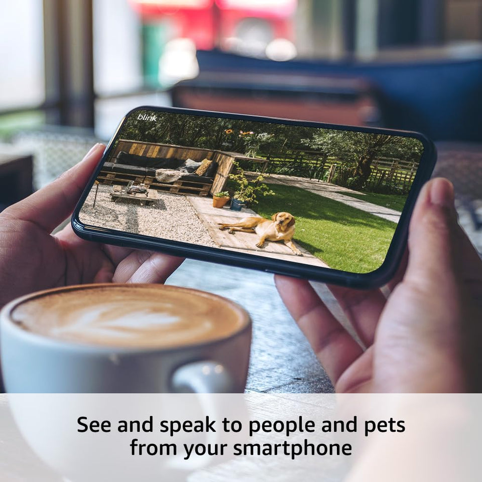 Like-New Blink Outdoor 4 – Wireless smart security camera, two-year battery, 1080p HD day and infrared night live view, two-way talk – 2 camera system