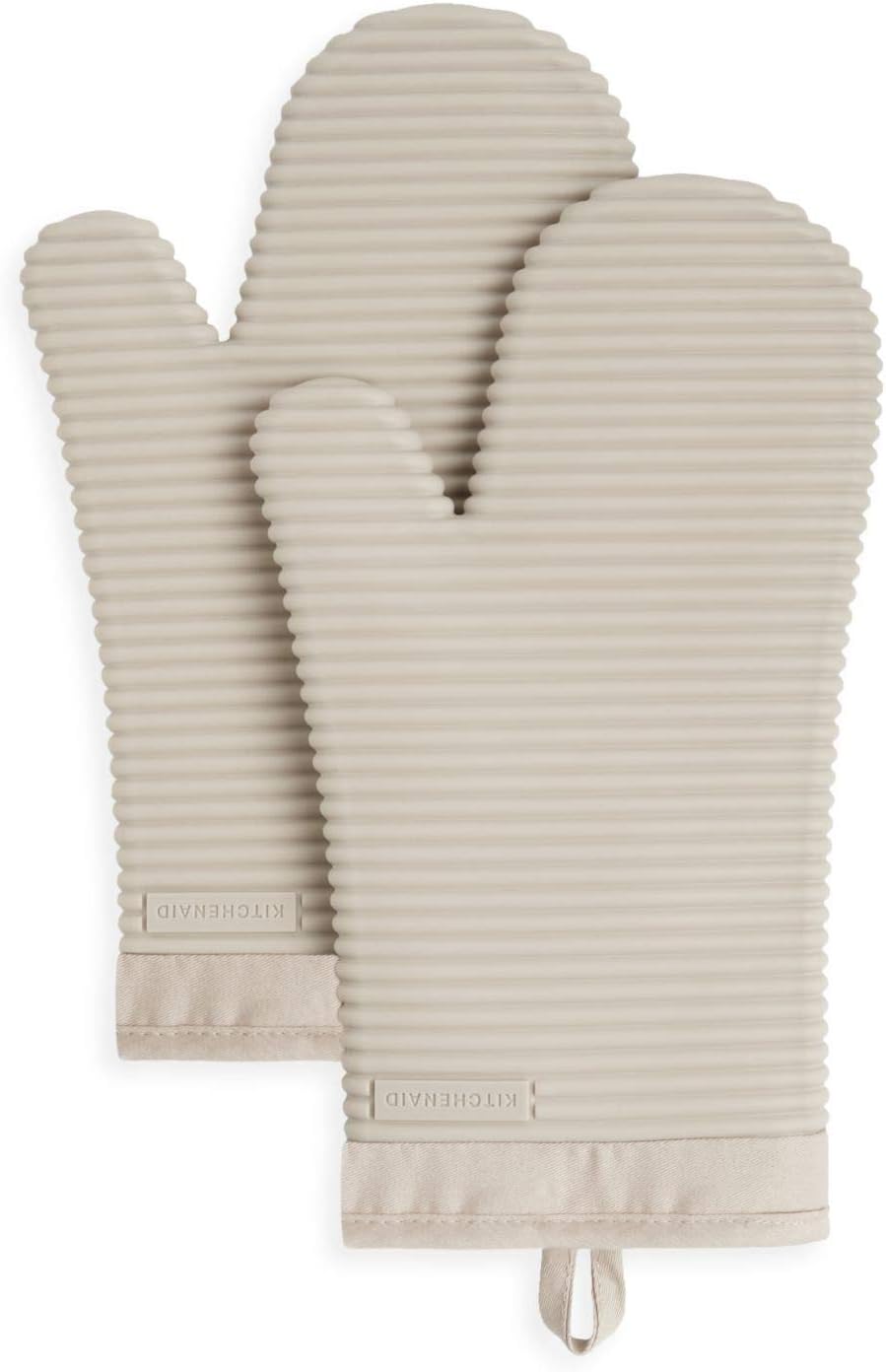 KITCHENAID Ribbed Soft Silicone Oven Mitt 2-Pack Set, 7.5