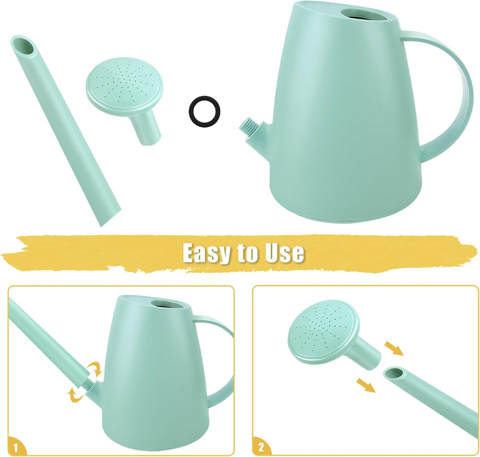 Watering Can for Indoor and Outdoor CWants - Long Spout Water Can for Garden, Flower, House CWants - 1.8L/1/2 Gallon (Green)
