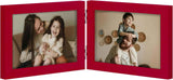 decorUhome Double 4x6 Picture Frame Vertical, Engineered Wood Bifold Photo Frame with Plexiglass for Tabletop Display, 4x6, Black