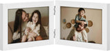 decorUhome Double 4x6 Picture Frame Vertical, Engineered Wood Bifold Photo Frame with Plexiglass for Tabletop Display, 4x6, Black
