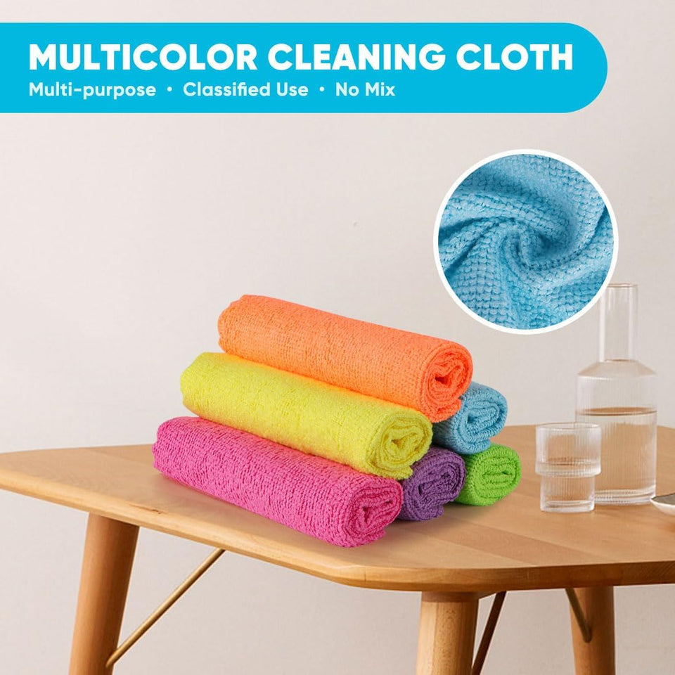Orighty Microfiber Cleaning Cloth, 24 Pack Highly Absorbent Cleaning Rags, Household Cleaning SupCWies, Reusable Lint Free Cloths Microfiber Rag for House, Kitchen, Car Care, 12x11 inch