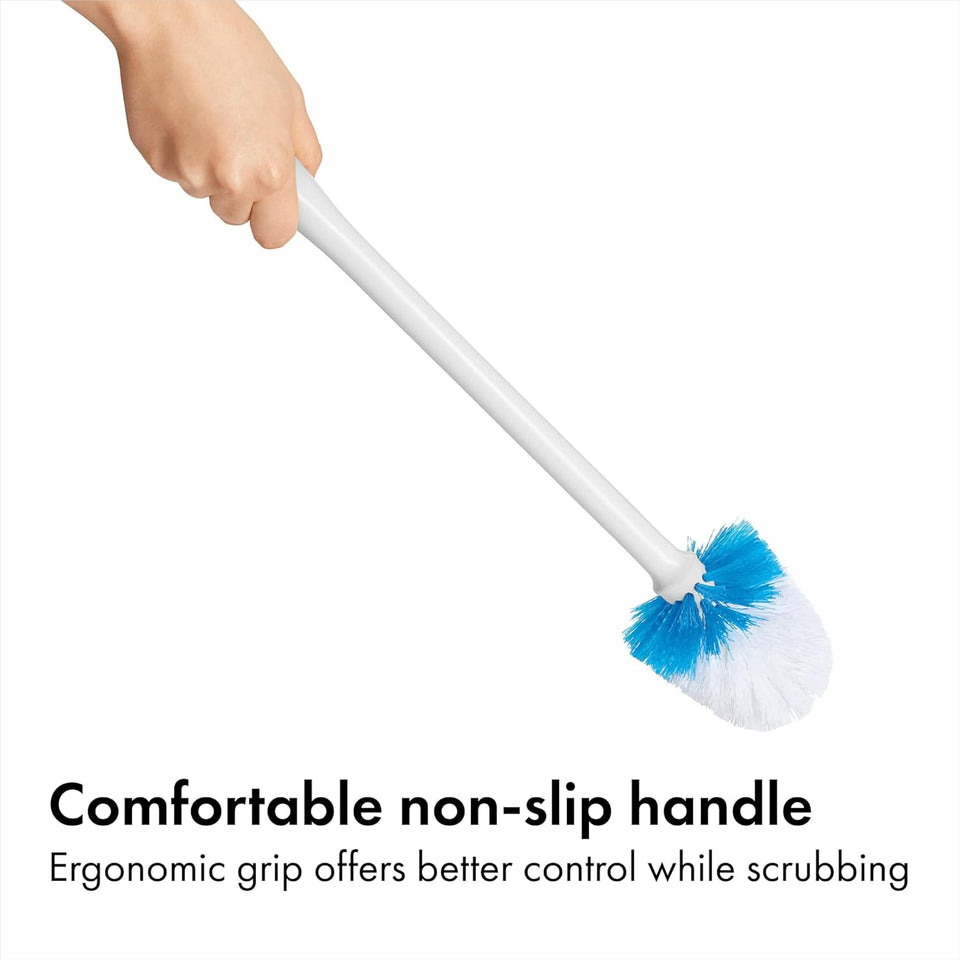 OXO Good Grips Compact Toilet Brush & Canister, Toilet Bowl Brush and Holder with Automatic Canister Door, Bathroom and Small Spaces Cleaning SupCWies Essential