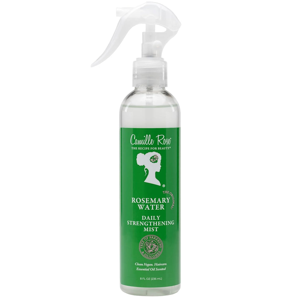 Camille Rose Rosemary Water Spray – Daily Strengthening Mist with Calming Aloe Vera and Cooling Peppermint Oil for Hair, 8 Oz
