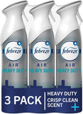 Febreze Air Mist Air Freshener Spray, Odor-Fighting Room Spray, Air Fresheners for Home and Bathroom and Kitchen, Aerosol Can, Heavy Duty Crisp Clean Scent, 8.8oz, 3 Count